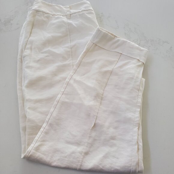 A New Day Off White Cuffed Ankle Trouser Pants with Back Elastic Waistband  16R - Picture 3 of 9